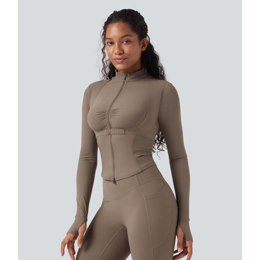 Halara Ruched Push-Up Long Sleeve Yoga Jacket